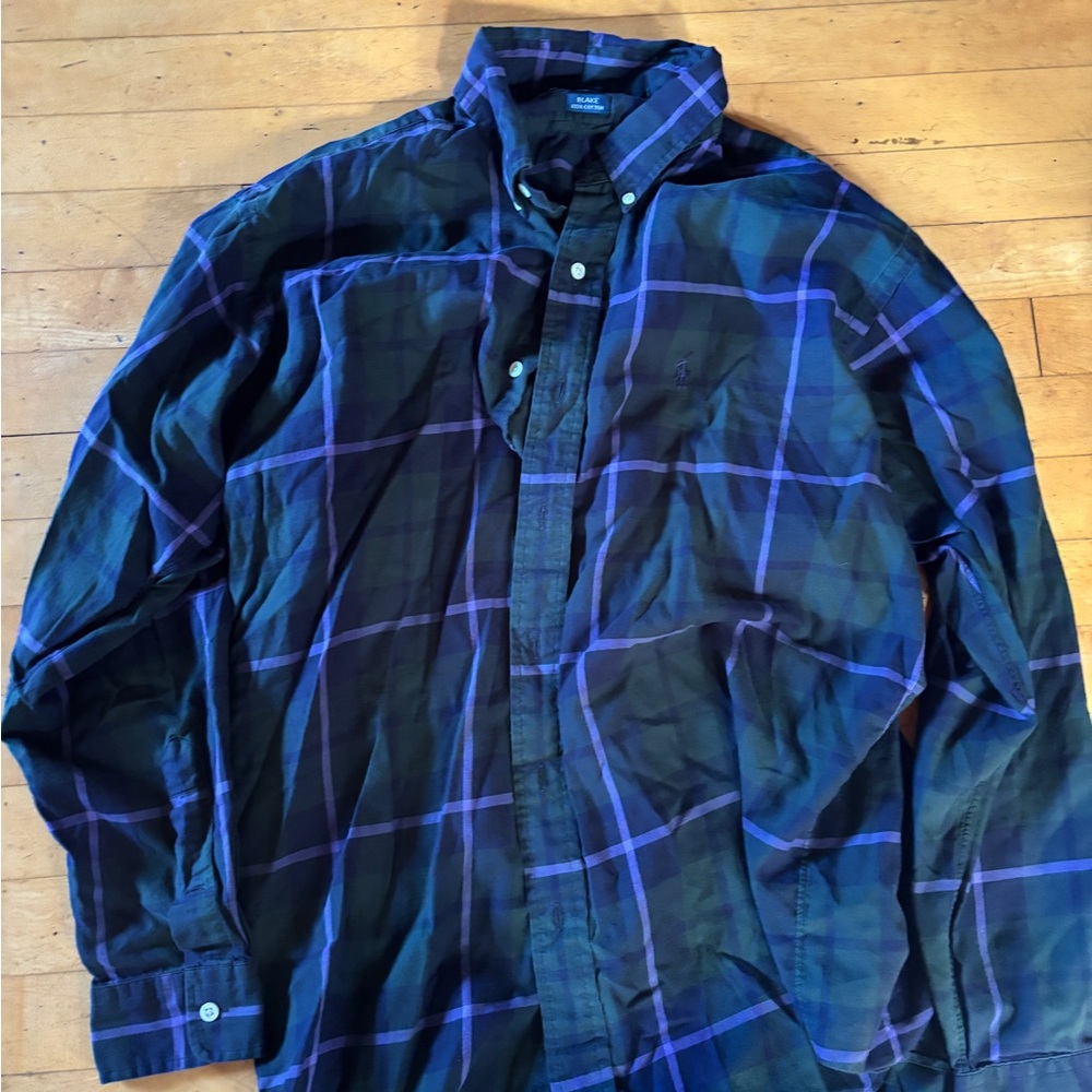 Polo Ralph Lauren Navy and Purple Plaid Shirt